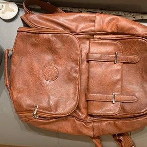 Faux Leather Backpack Vintage Style Waterproof Unisex